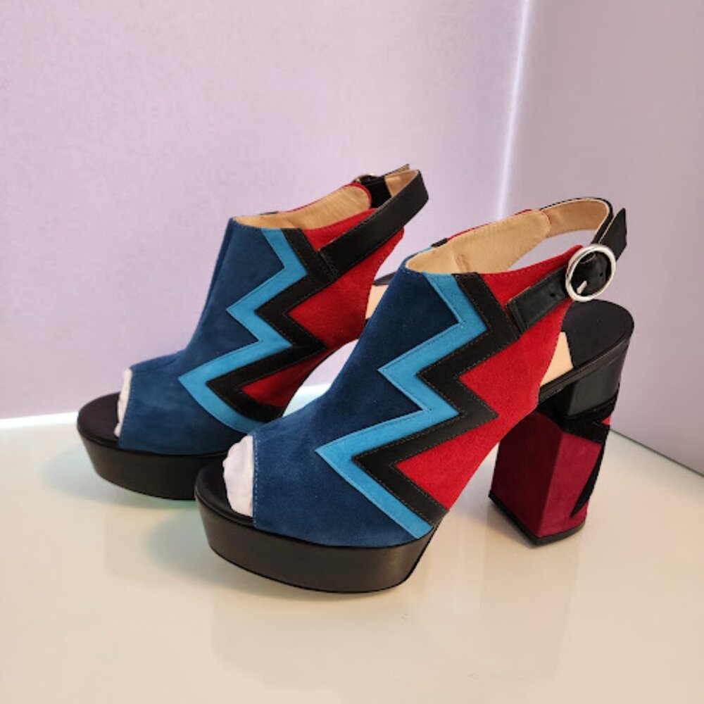 Brand new! Isa Tapia Multi-color Platform Star Heels